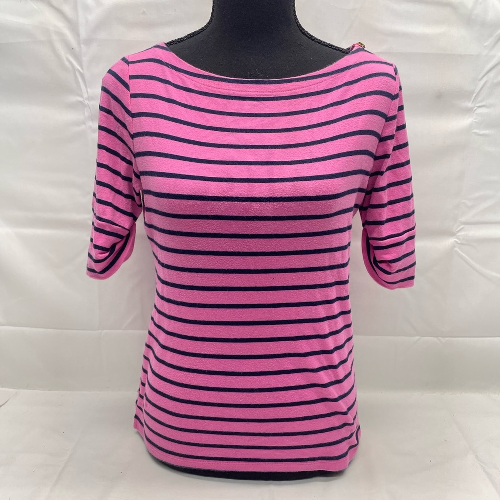 Women’s Lauren Ralph Lauren Pink Striped Top Size Medium